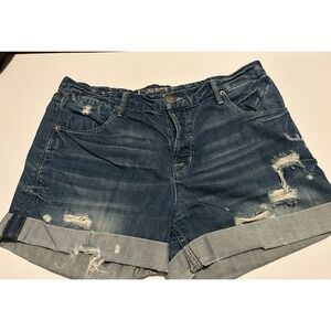 Hudson Button Fly Distressed Rolled Hem Women's Denim Jean Shorts Sz 29